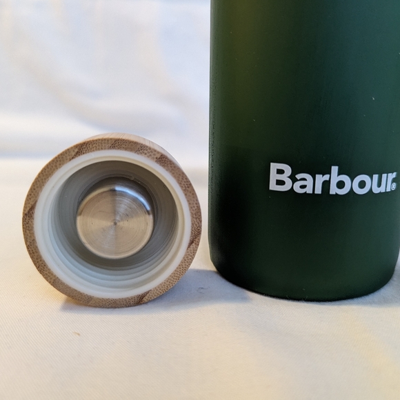 Barbour Glass Silicone Sleeve Cover Water Bottle Hunter Forest Green - Picture 4 of 16